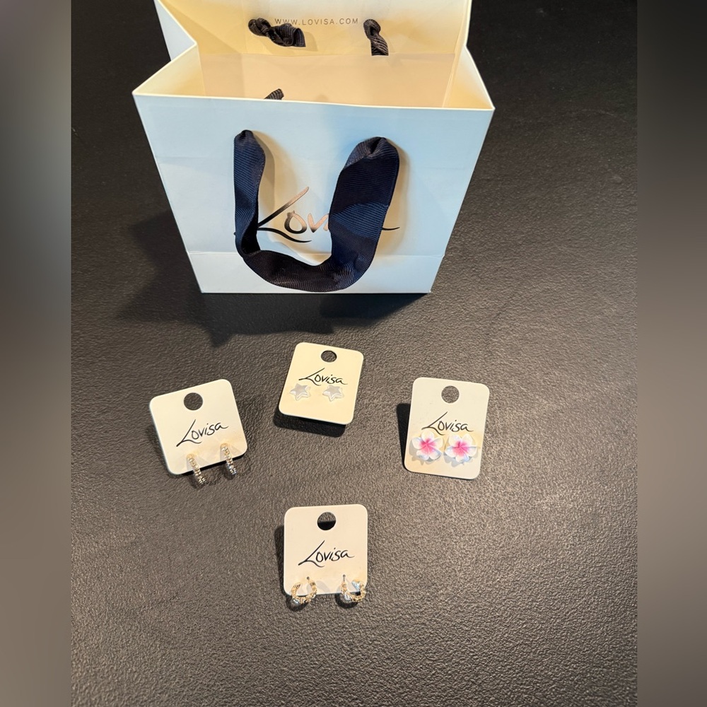 Lovisa Earrings 4 piece Set with Gift Bag .. brand new
